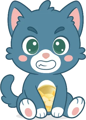 Trollercat holding a huge coin